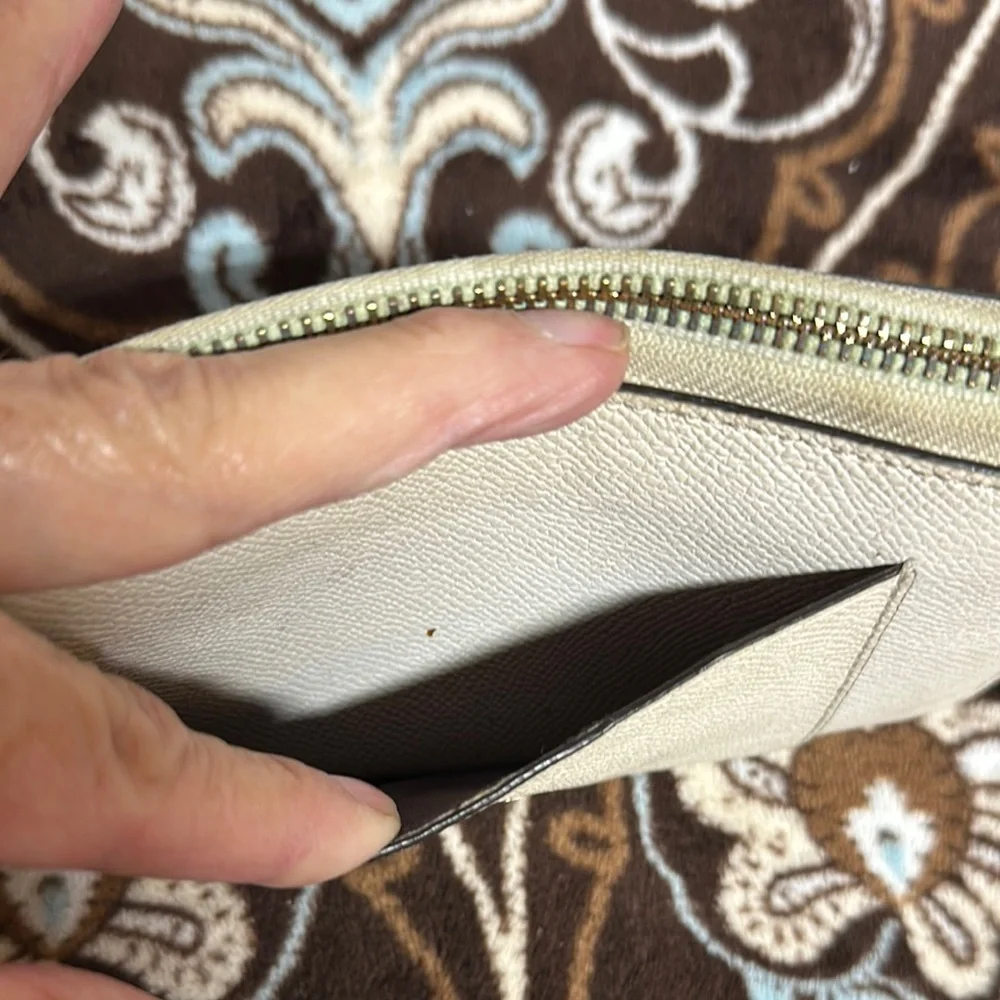 Coach Beige Zip-Around Wallet